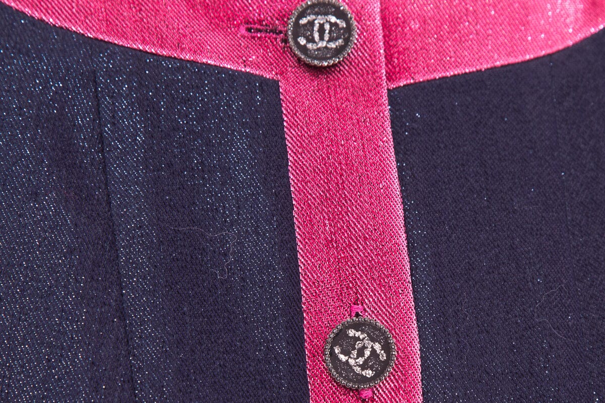 Chanel ICON 2022 Blue & Pink Short Sleeve Jacket SZ 38 NWT