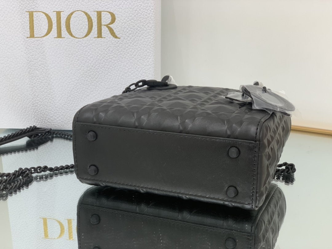 GLAMI Mini Lady Bag Black Cannage with Beaded Motif, Black, For Women WomenÃ¢â‚¬â„¢s Handbags, Crossbody Bags, 18cm CD M0505SNEA_M900
