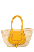 Chloe Yellow Raffia Marcie Basket Handbag