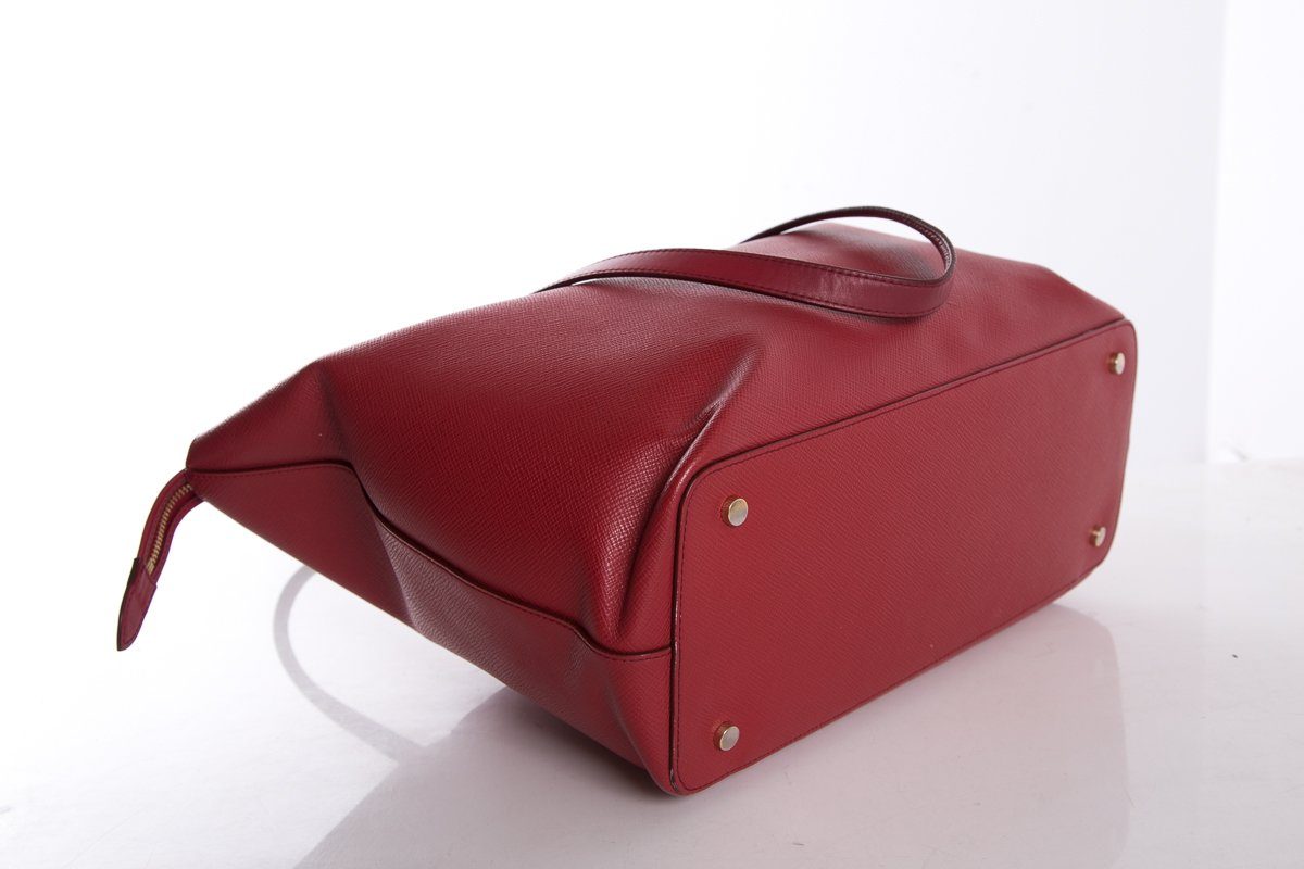 Smythson Red Panama Ciappa East West Tote