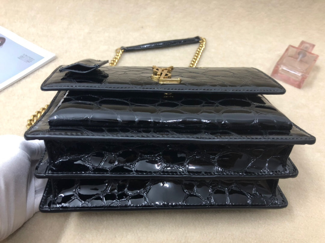 GLAMI Sunset Chain Wallet Black For Women 8.2in/21cm YSL