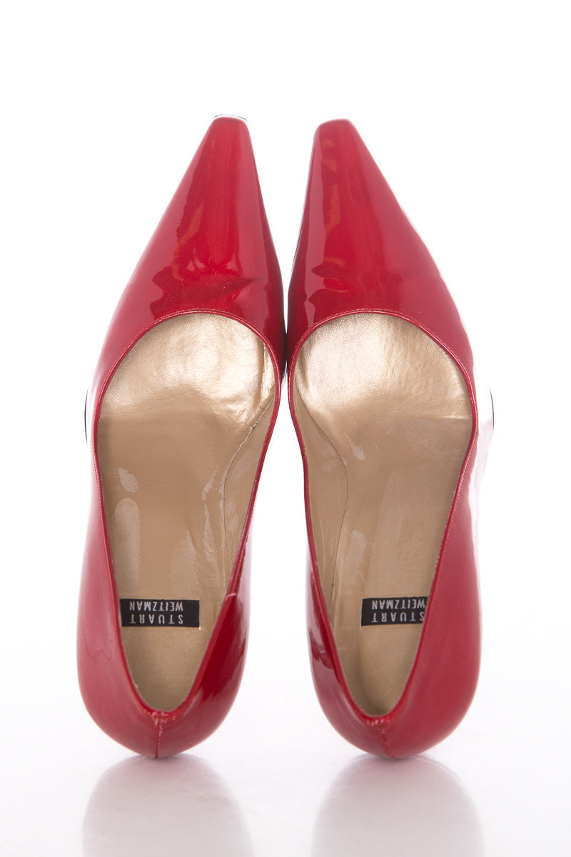 Stuart Weitzman Red Patent Leather Heels SZ 5.5