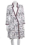 Chanel Spring 2020 White & Multi Logo Tweed Coat/Dress SZ 36