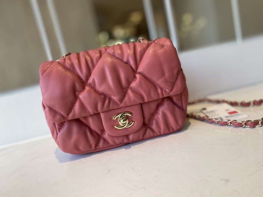 CHLSmall Flap Bag Gold Hardware PiNike For Women, Women’s Handbags, Shoulder Bags 7.5in/19cm AS2232