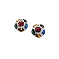 Chanel Earrings Clip-On White 98P Multicolored Rhinestone