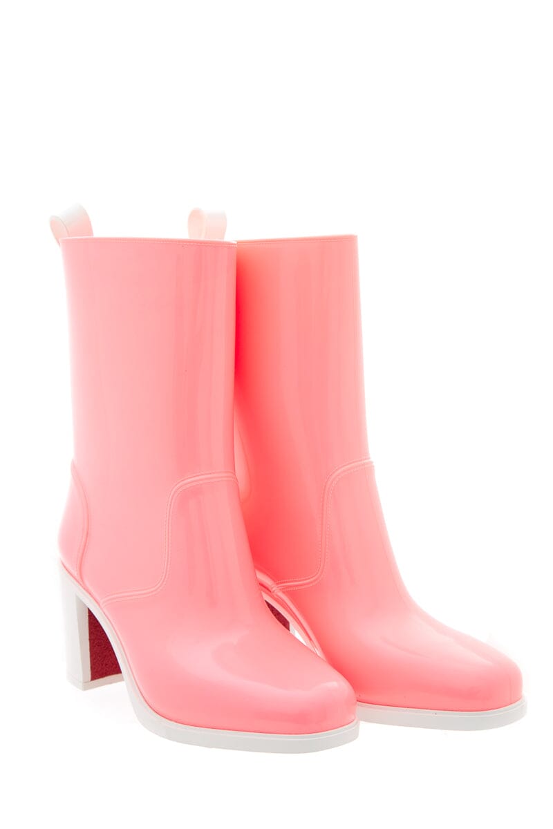 Christian Louboutin Pink Rubber Rain Booties SZ 39