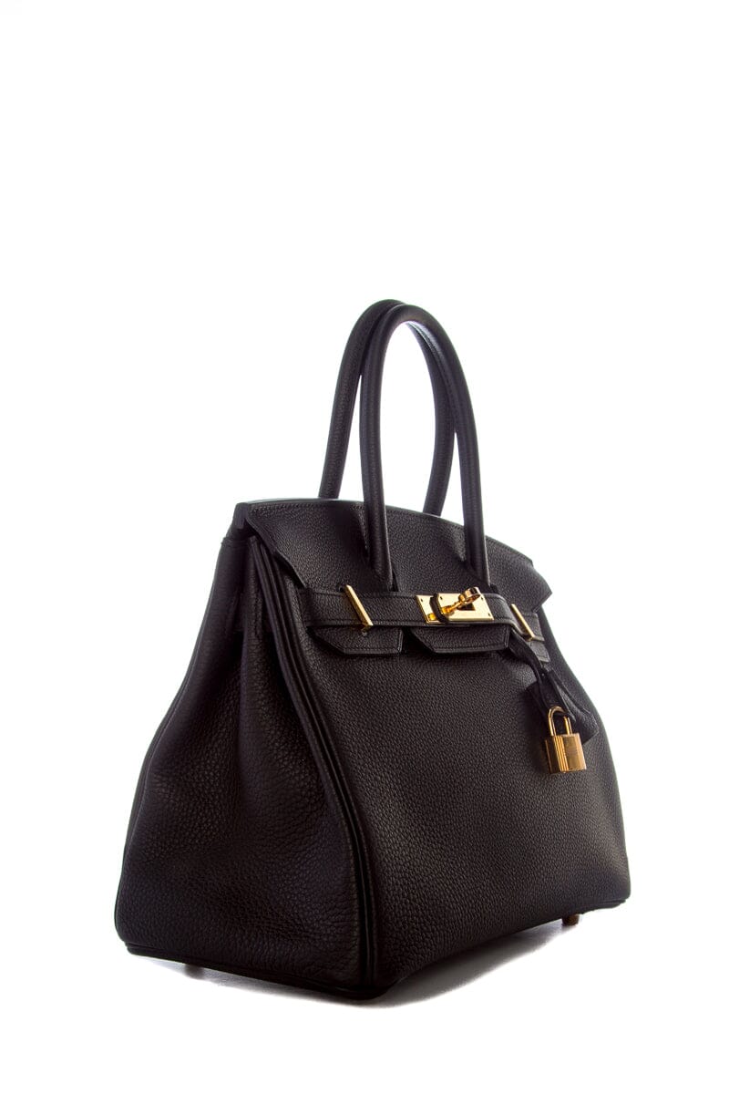 HermÃƒÆ’Ã‚Â¨s Noir  togo Birkin 30 RGHW Handbag