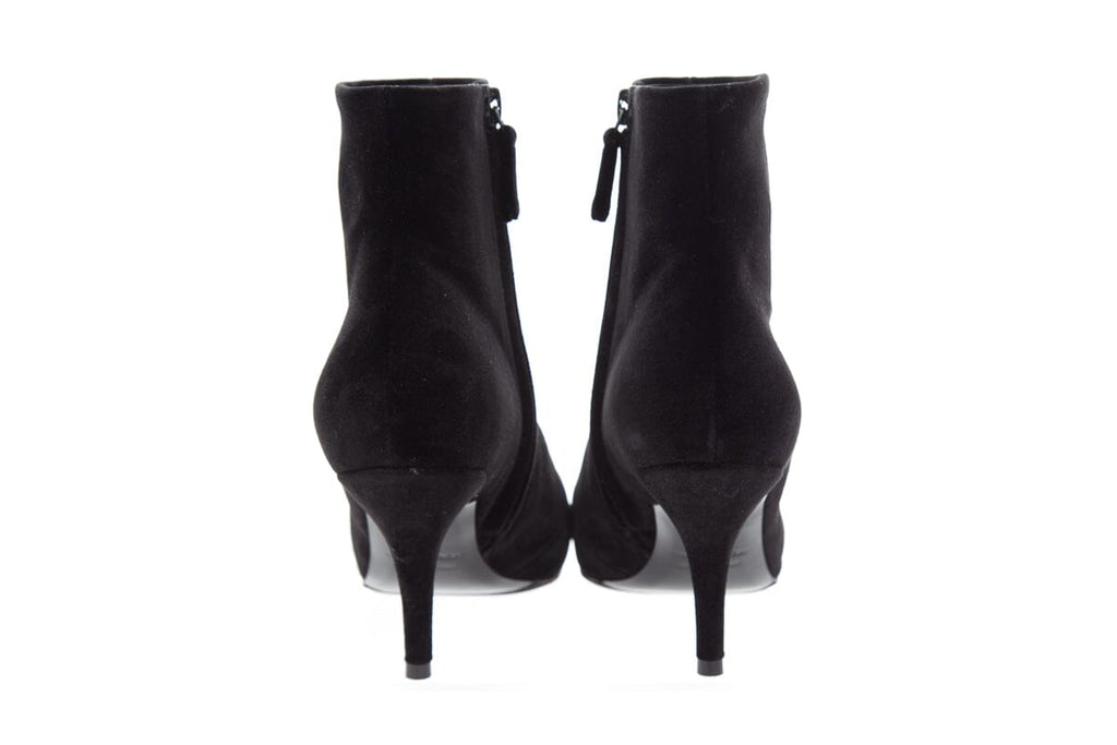 Balenciaga Black Velvet Pointed Toe Booties SZ 36