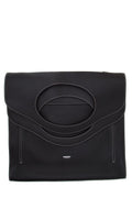 Burberry Black Leather Large Fold Over Handbag