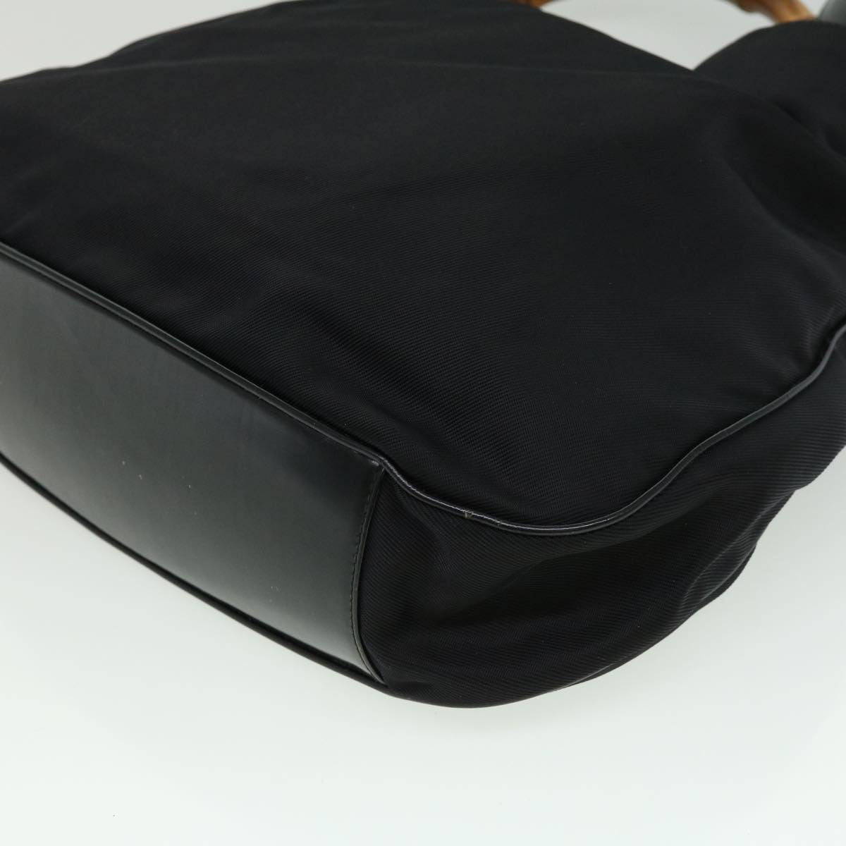 GUCCI Bamboo Hand Bag Canvas Black ac1087