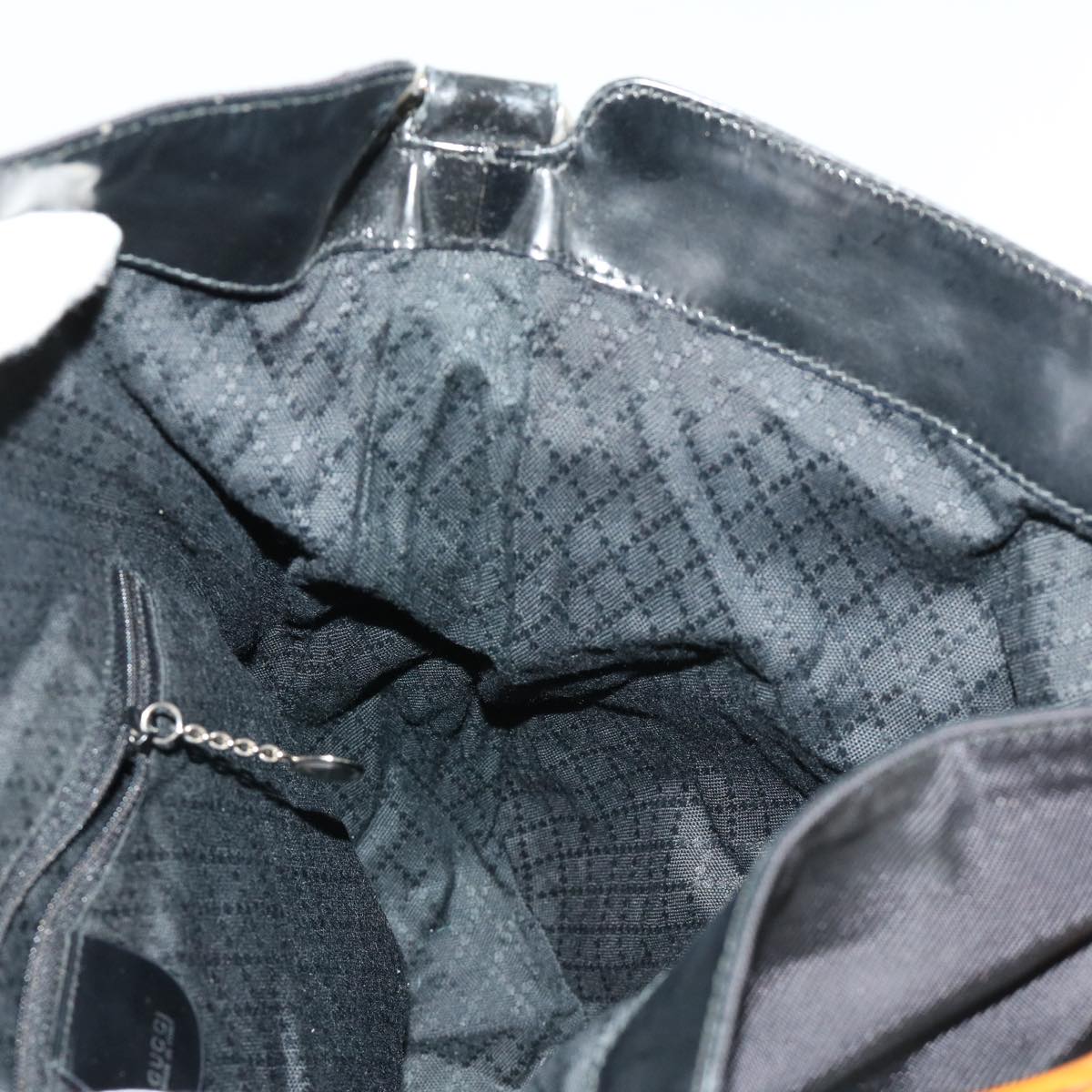GUCCI Bamboo Hand Bag Canvas Black ac1087