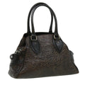 FENDI Hand Bag Leather Brown ac1144