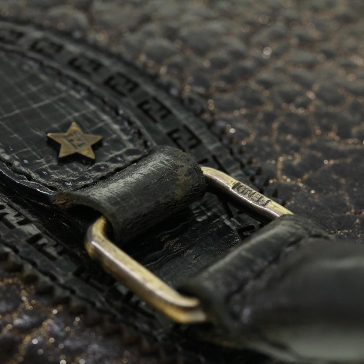 FENDI Hand Bag Leather Brown ac1144