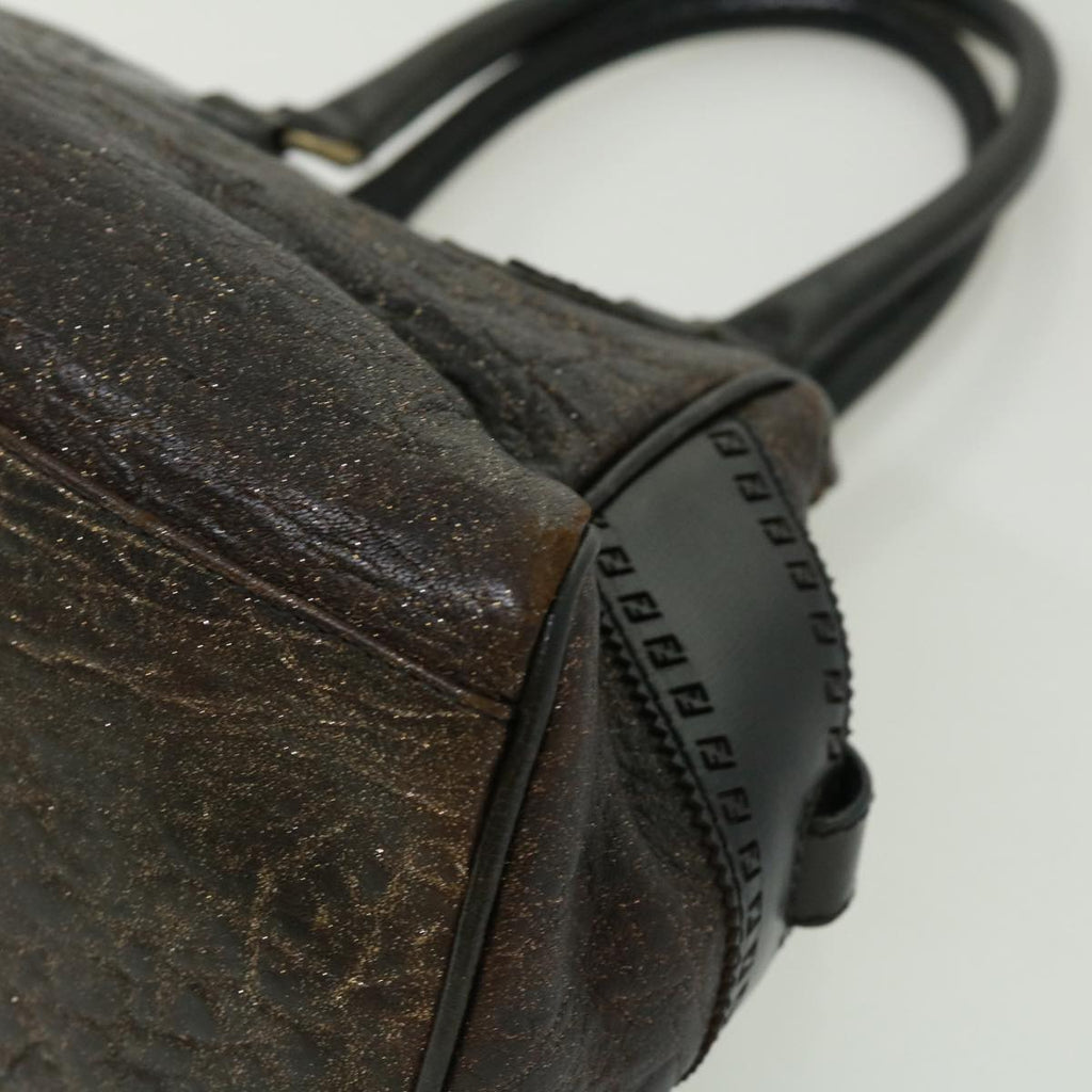 FENDI Hand Bag Leather Brown ac1144