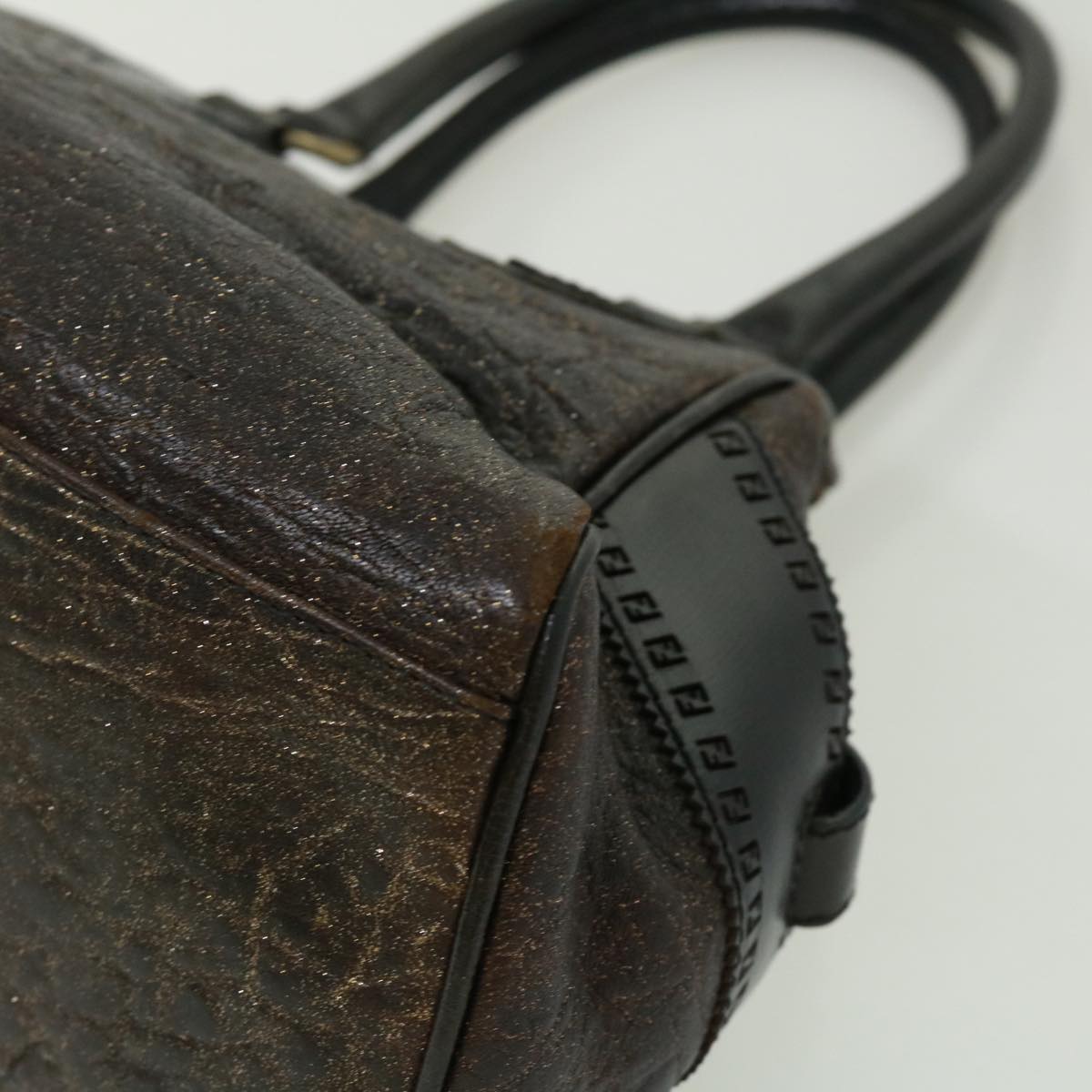 FENDI Hand Bag Leather Brown ac1144