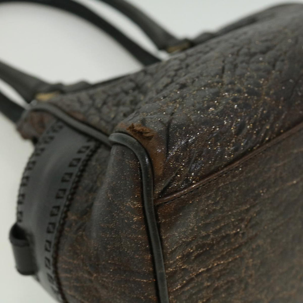 FENDI Hand Bag Leather Brown ac1144