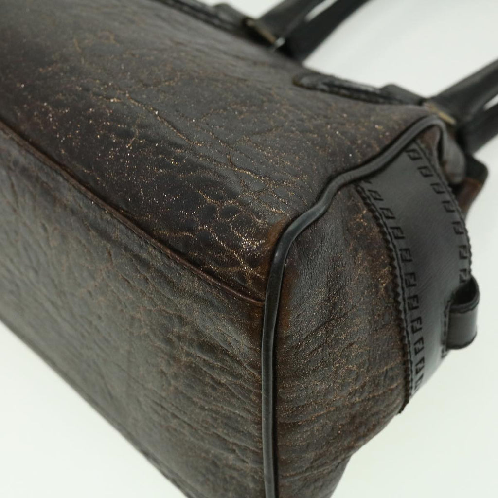 FENDI Hand Bag Leather Brown ac1144