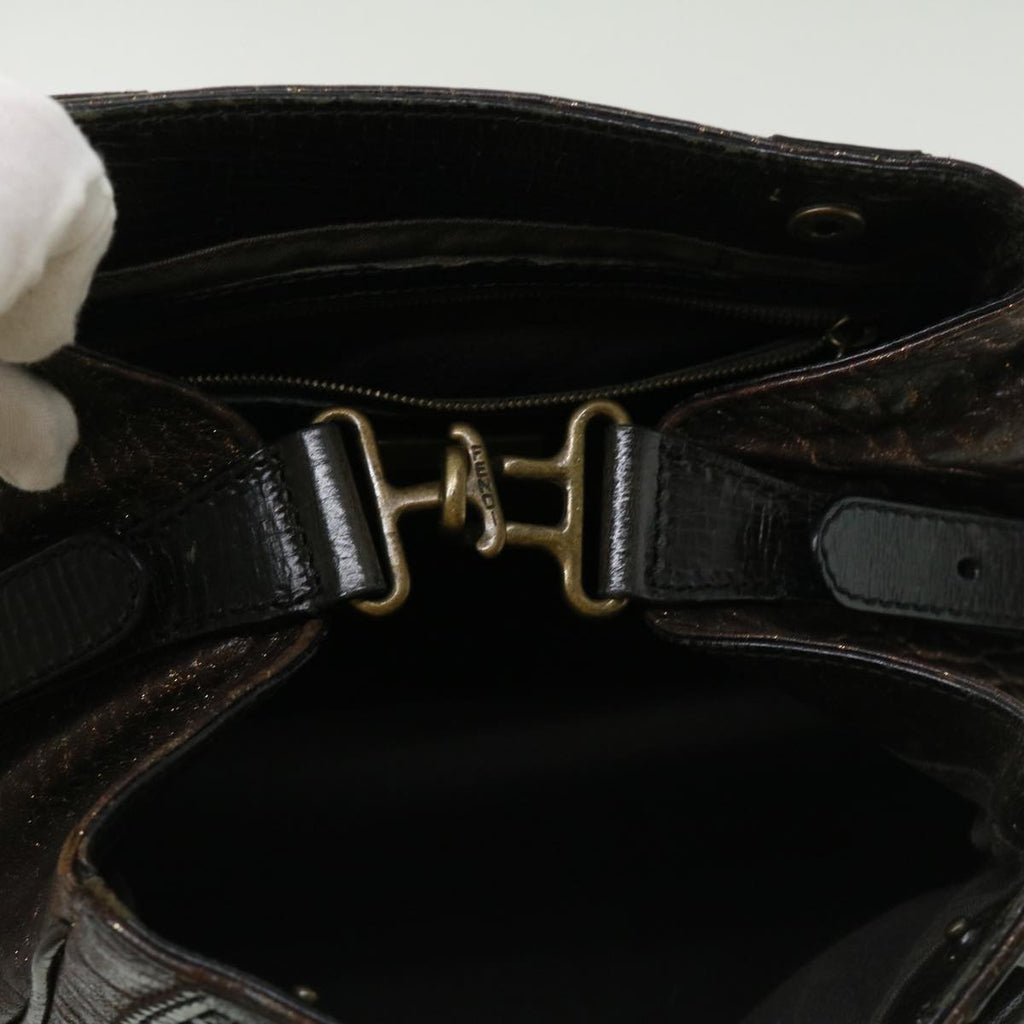 FENDI Hand Bag Leather Brown ac1144
