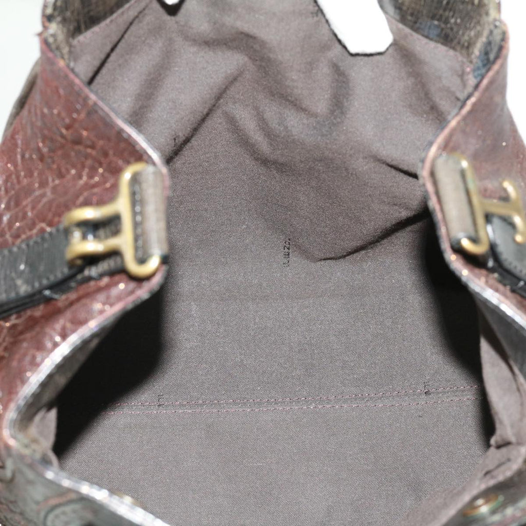 FENDI Hand Bag Leather Brown ac1144