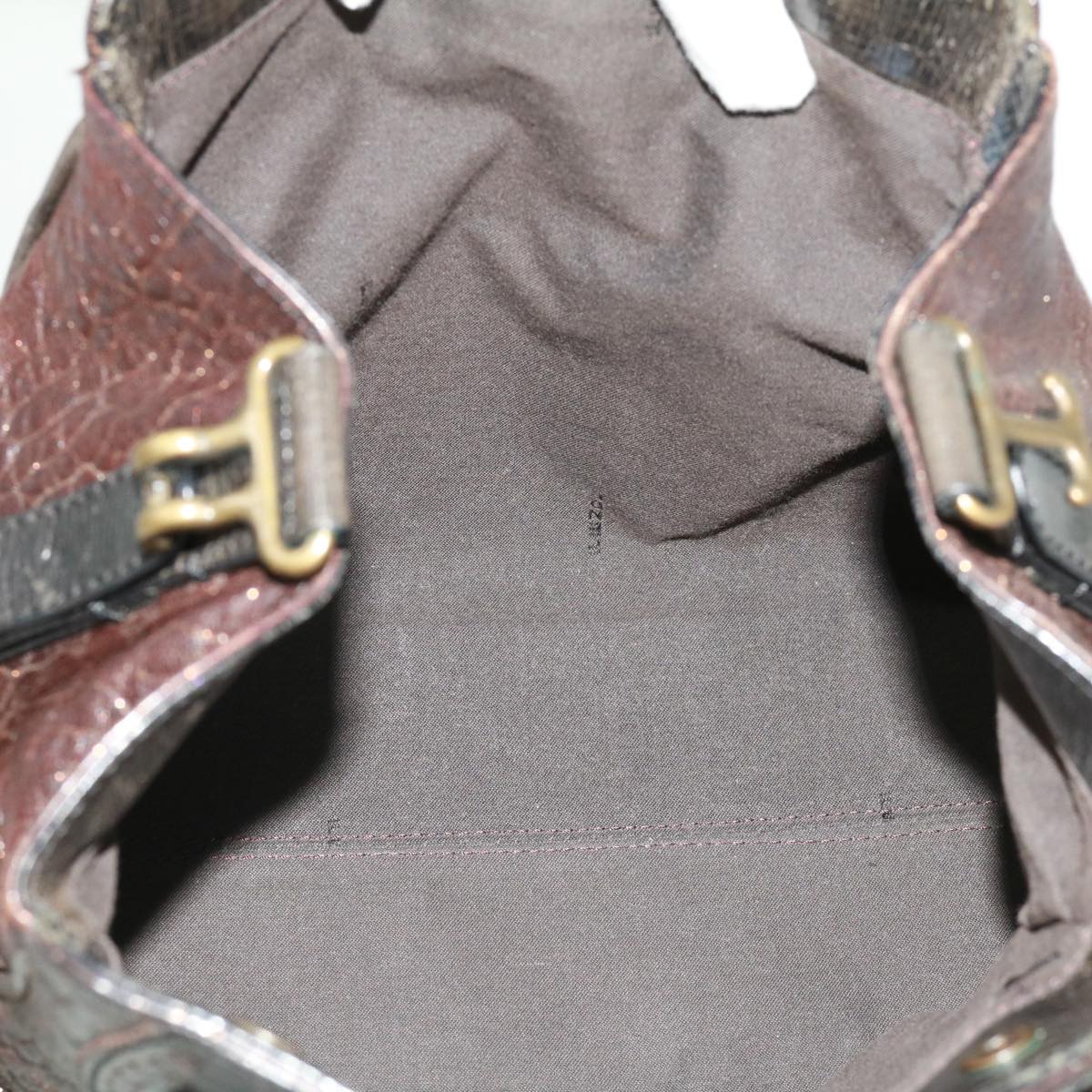 FENDI Hand Bag Leather Brown ac1144