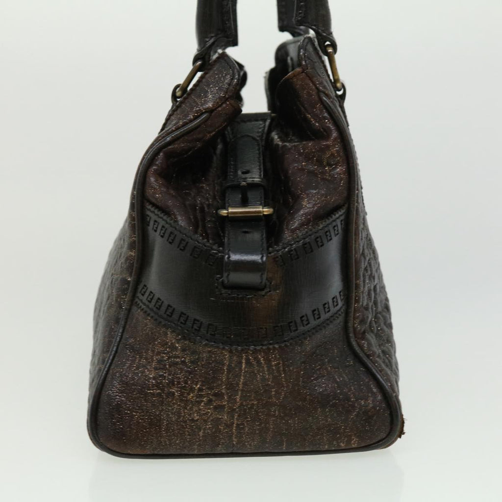 FENDI Hand Bag Leather Brown ac1144
