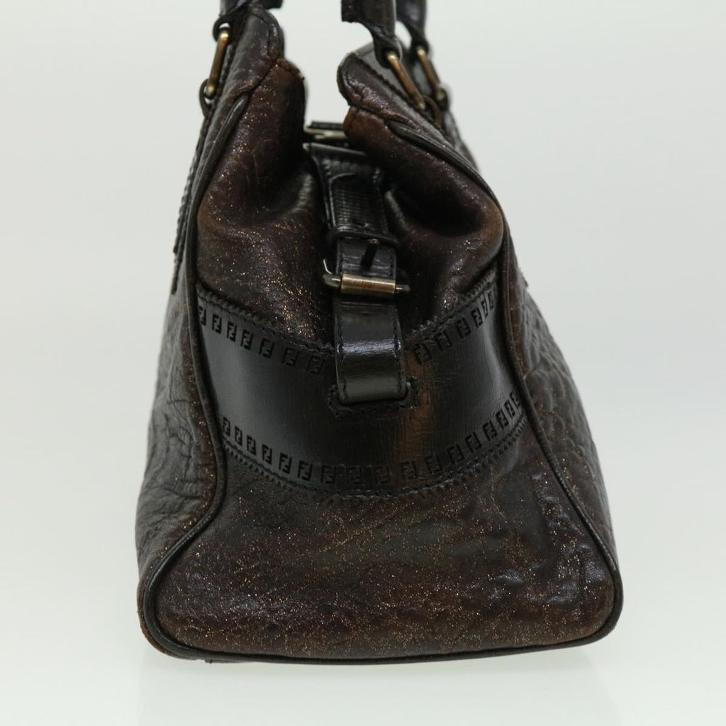 FENDI Hand Bag Leather Brown ac1144