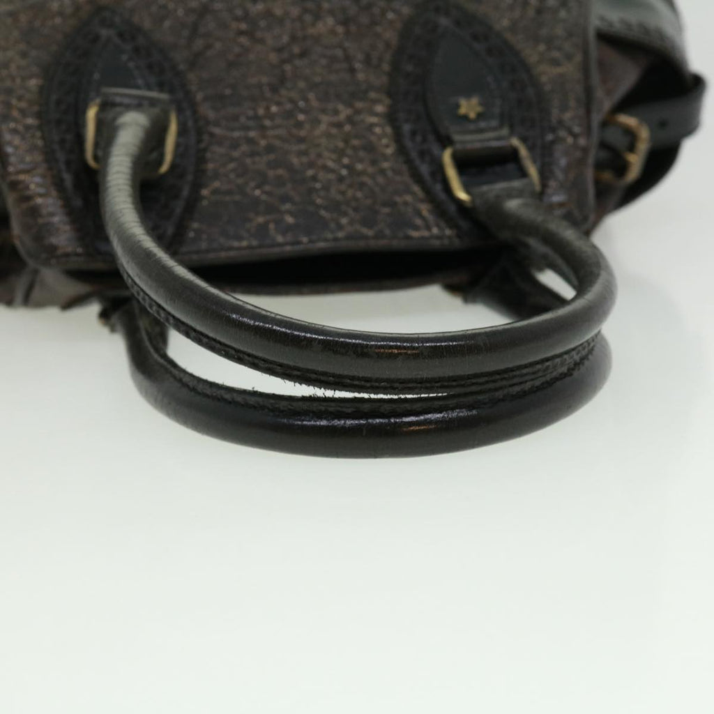 FENDI Hand Bag Leather Brown ac1144