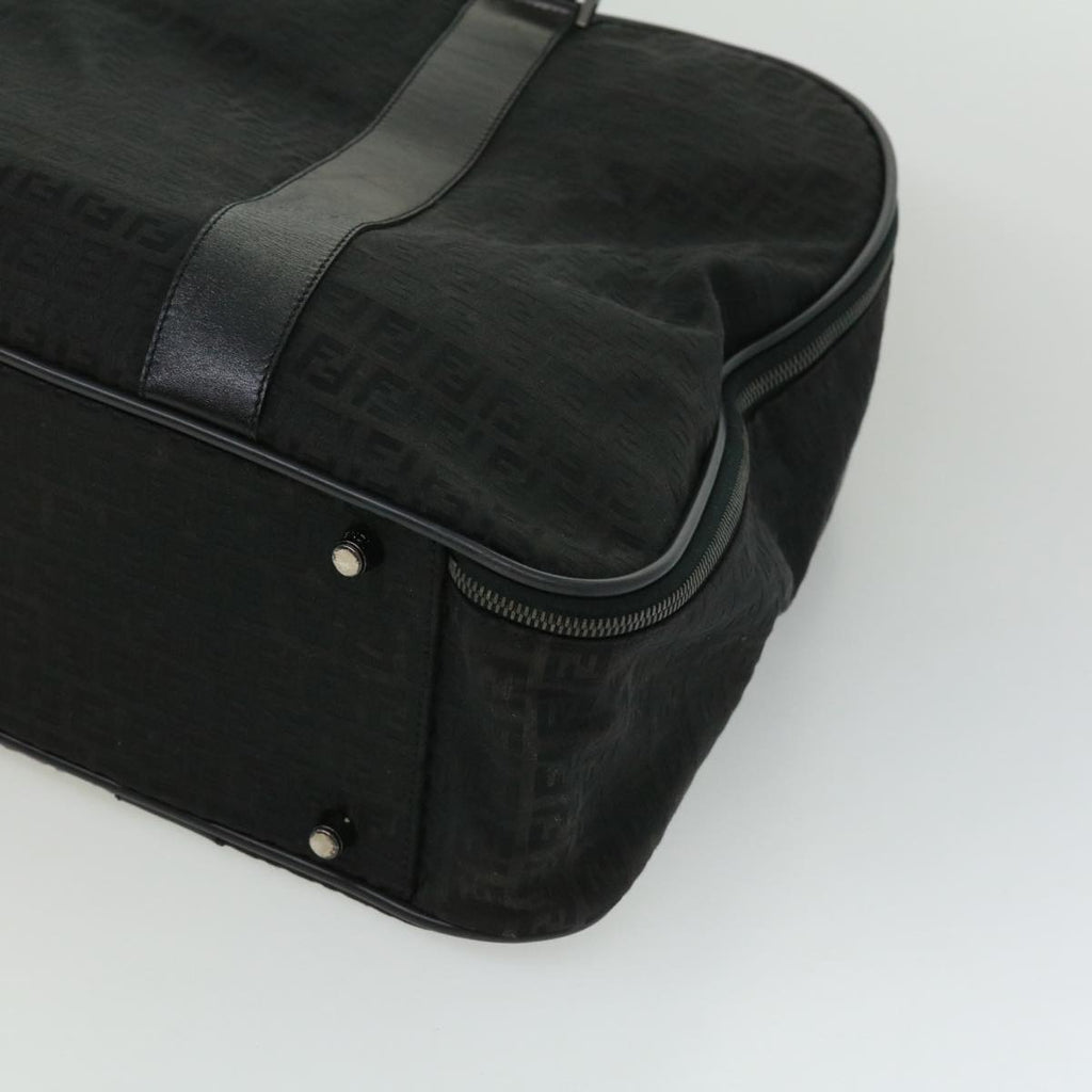 FENDI Zucchino Canvas Boston Bag Black ac1172