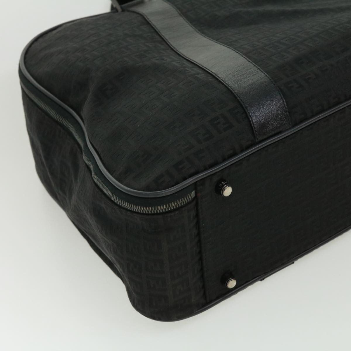 FENDI Zucchino Canvas Boston Bag Black ac1172