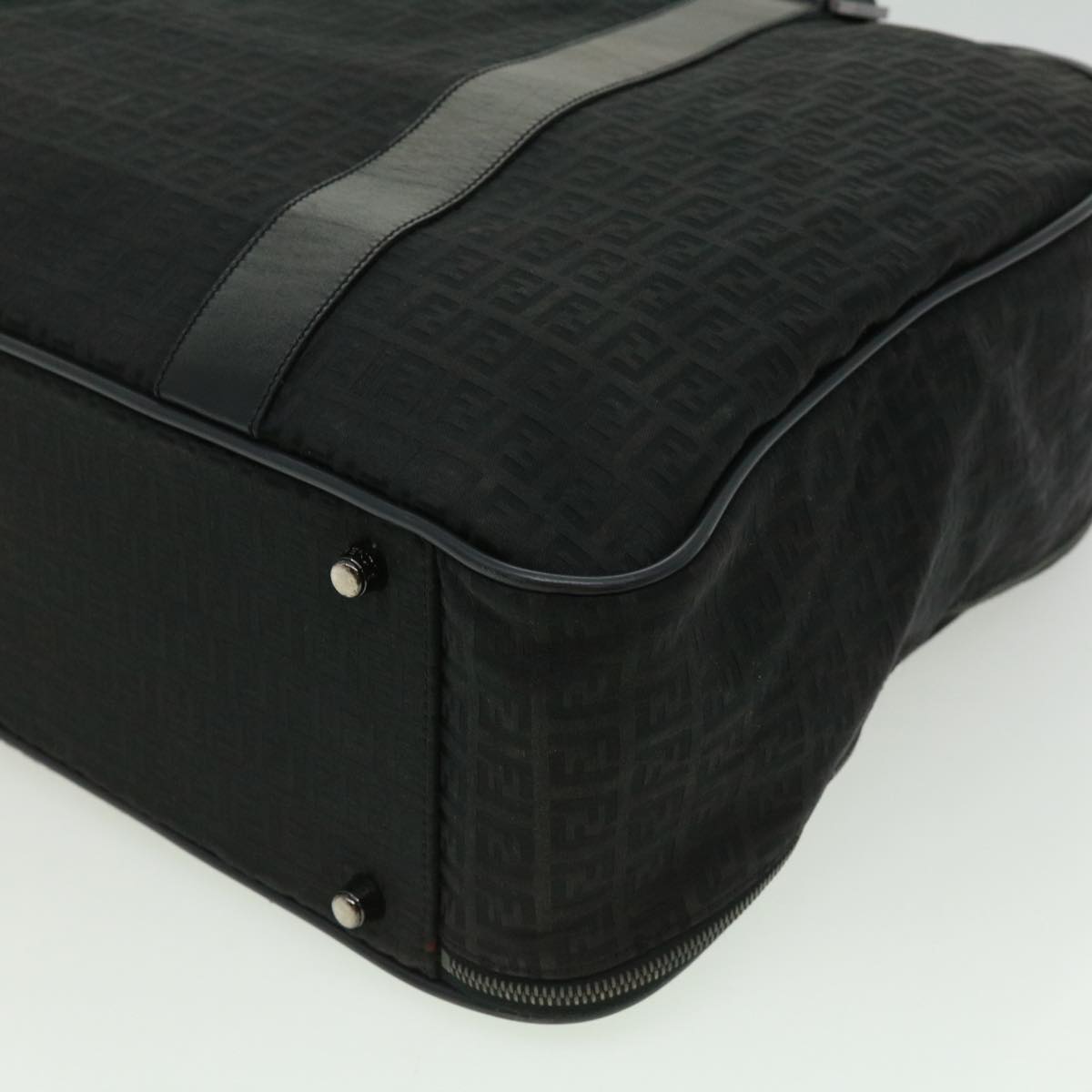 FENDI Zucchino Canvas Boston Bag Black ac1172