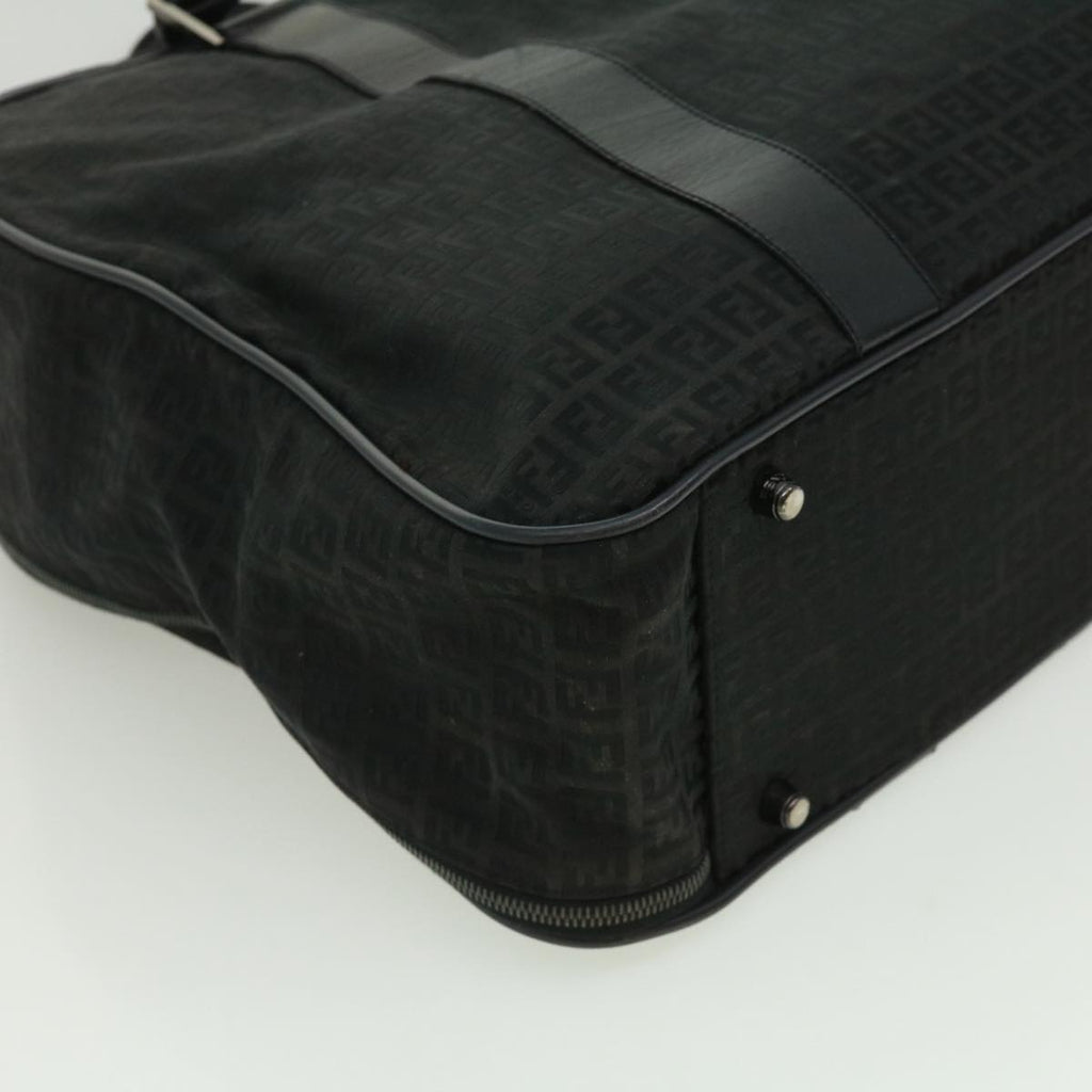 FENDI Zucchino Canvas Boston Bag Black ac1172