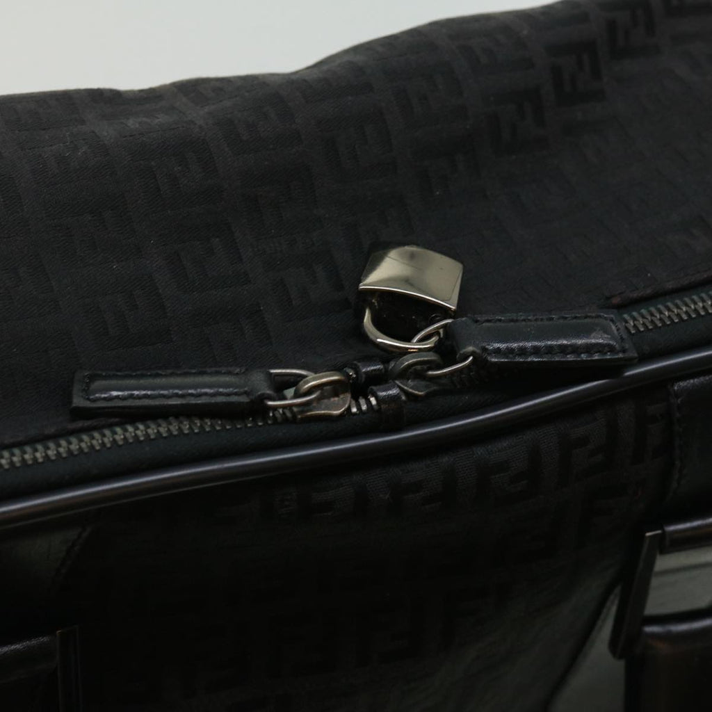 FENDI Zucchino Canvas Boston Bag Black ac1172