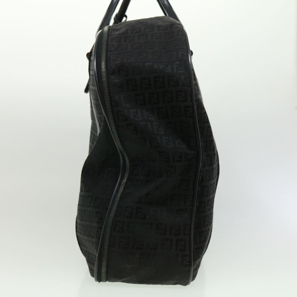 FENDI Zucchino Canvas Boston Bag Black ac1172