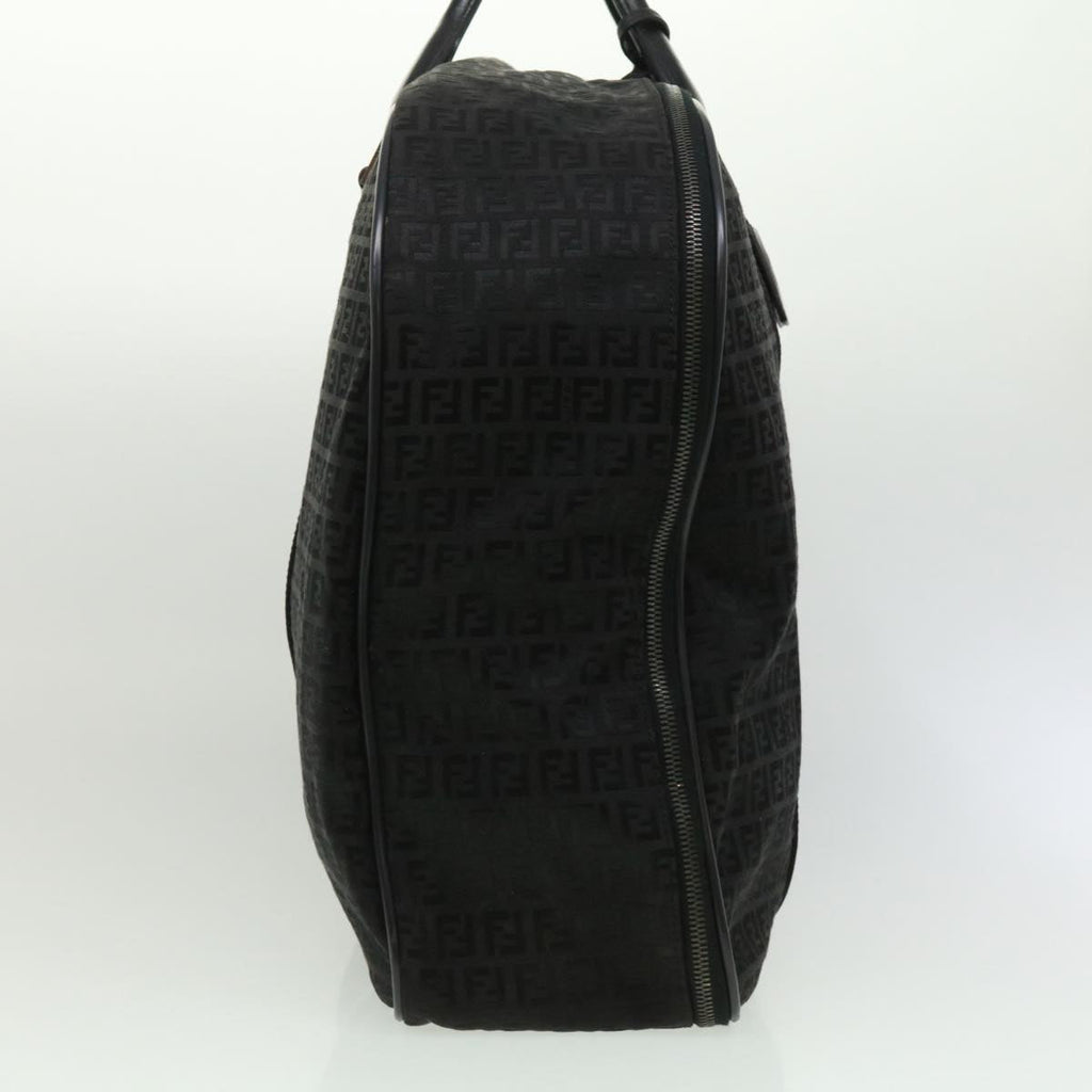 FENDI Zucchino Canvas Boston Bag Black ac1172