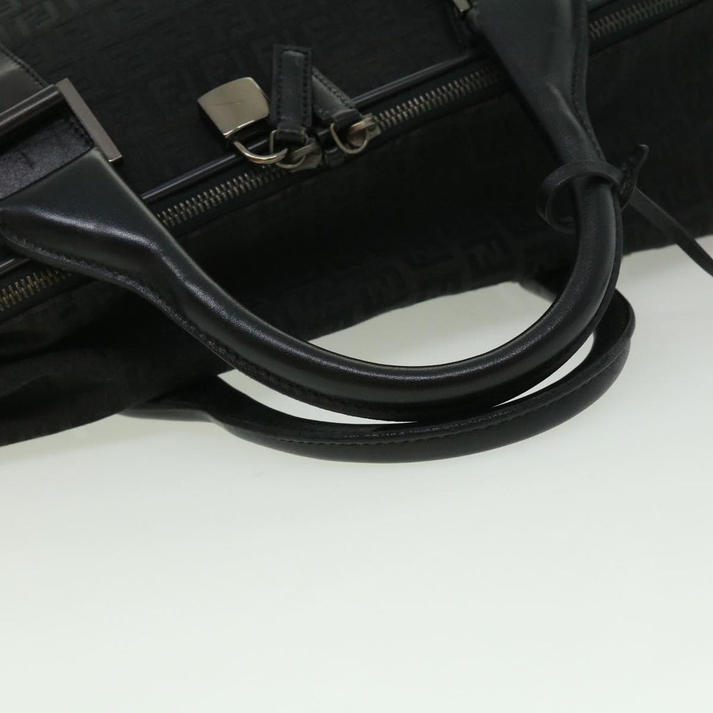 FENDI Zucchino Canvas Boston Bag Black ac1172