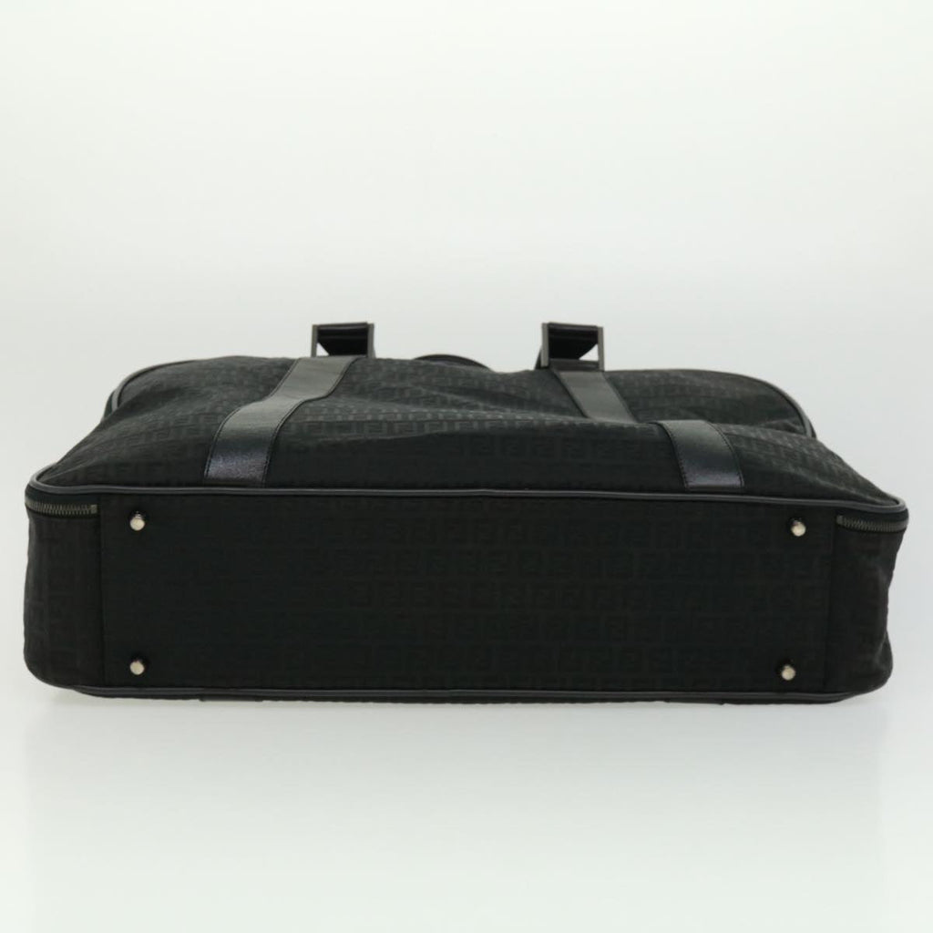 FENDI Zucchino Canvas Boston Bag Black ac1172