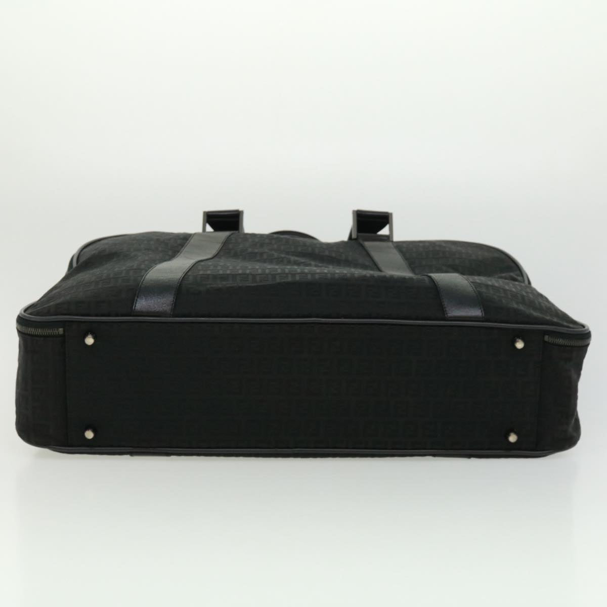 FENDI Zucchino Canvas Boston Bag Black ac1172