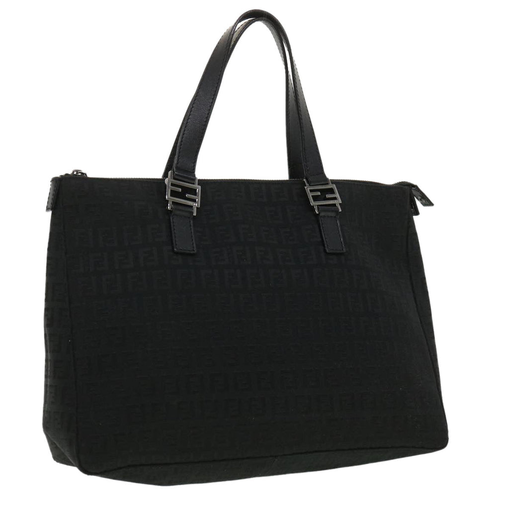 FENDI Zucchino Canvas Hand Bag Black ac1348