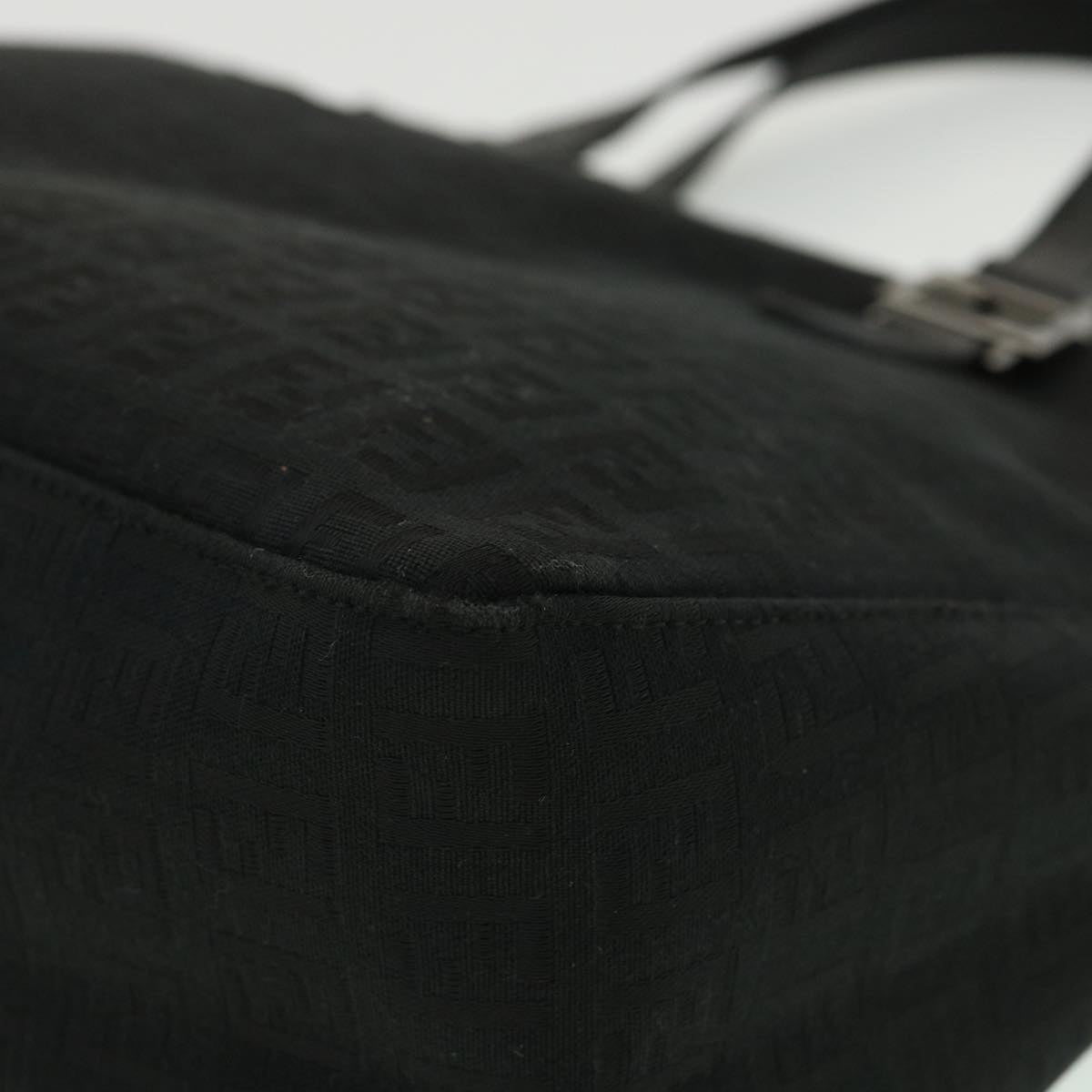 FENDI Zucchino Canvas Hand Bag Black ac1348