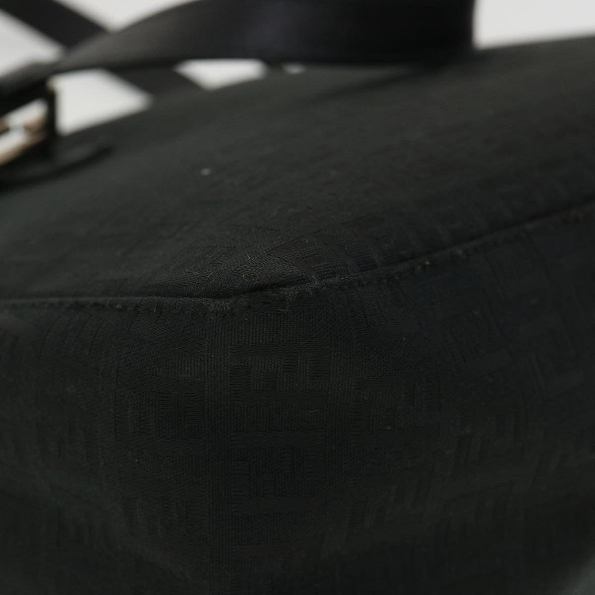 FENDI Zucchino Canvas Hand Bag Black ac1348