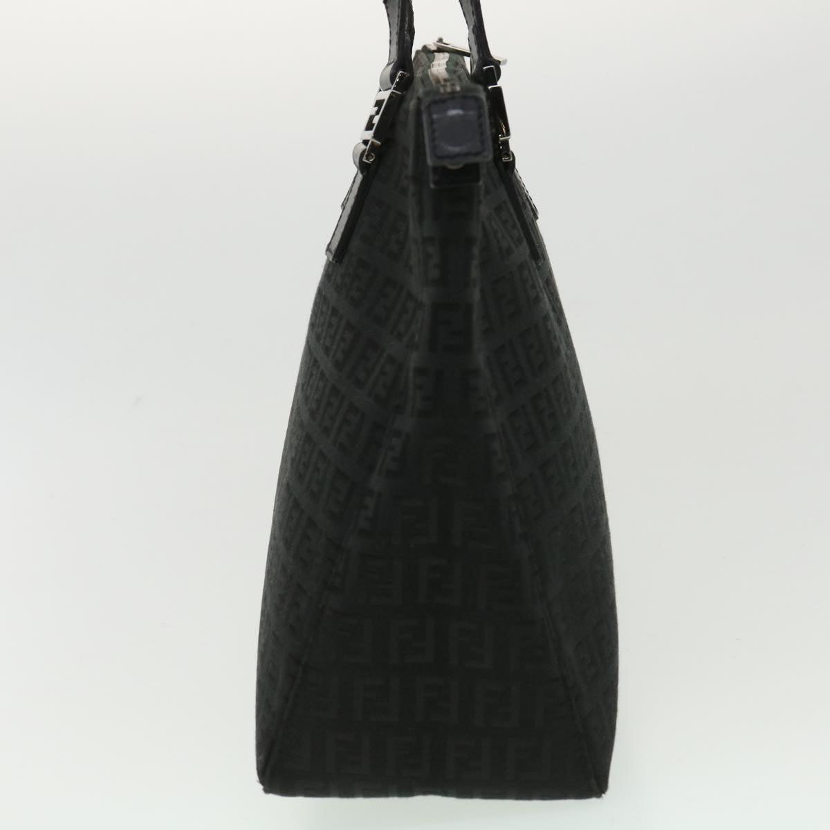 FENDI Zucchino Canvas Hand Bag Black ac1348