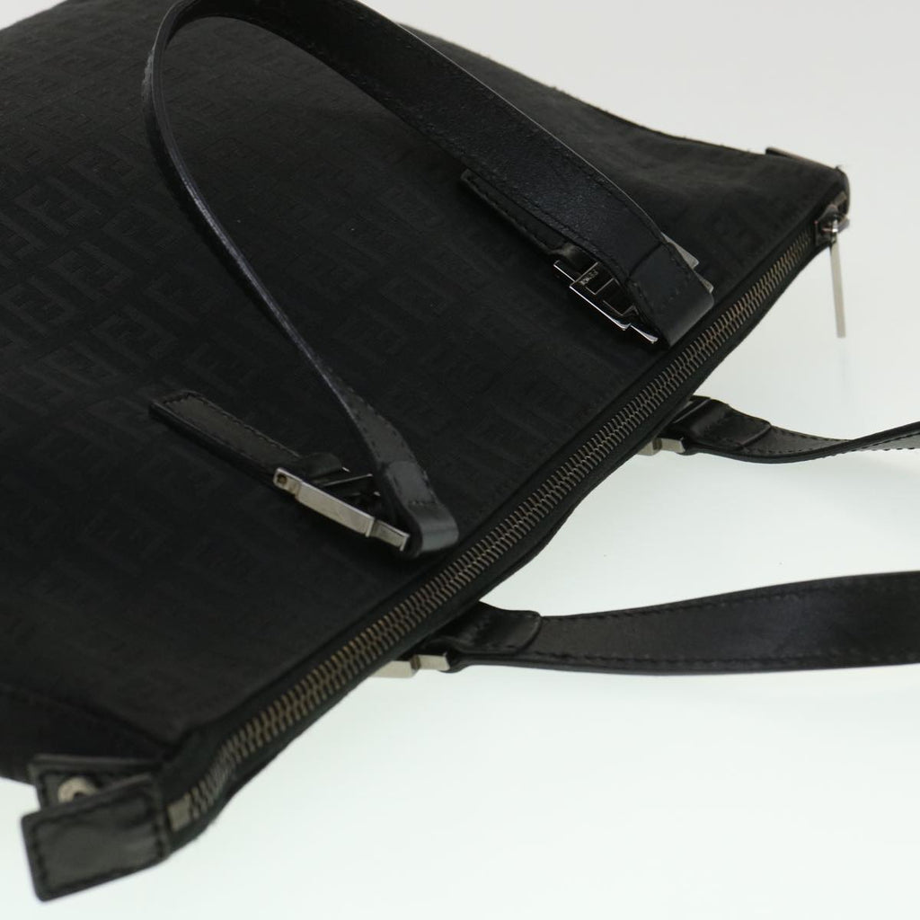 FENDI Zucchino Canvas Hand Bag Black ac1348