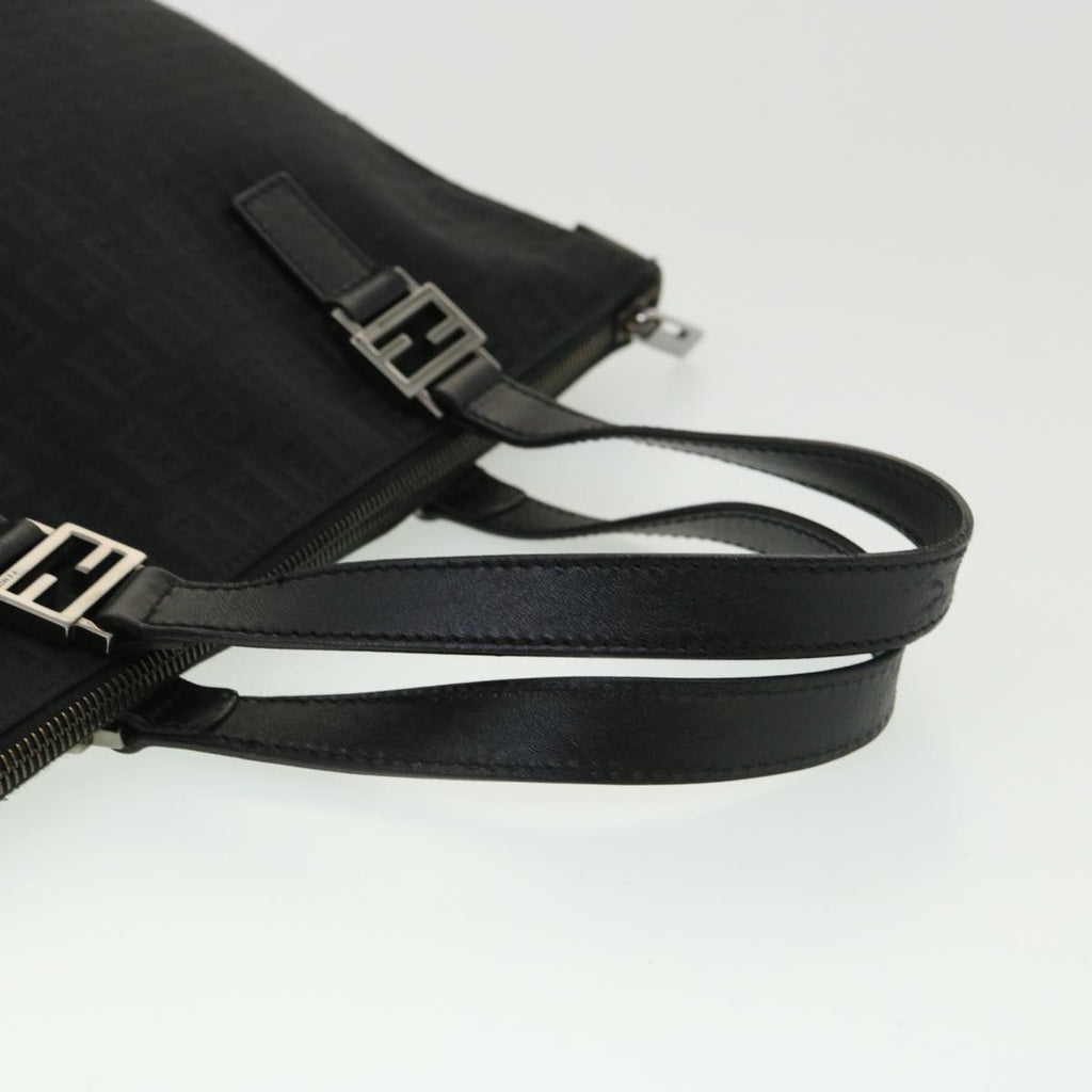 FENDI Zucchino Canvas Hand Bag Black ac1348