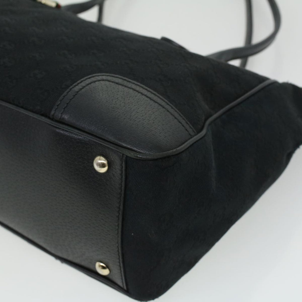 GUCCI GG Canvas Web Sherry Line Shoulder Bag Black Red Green ac1354
