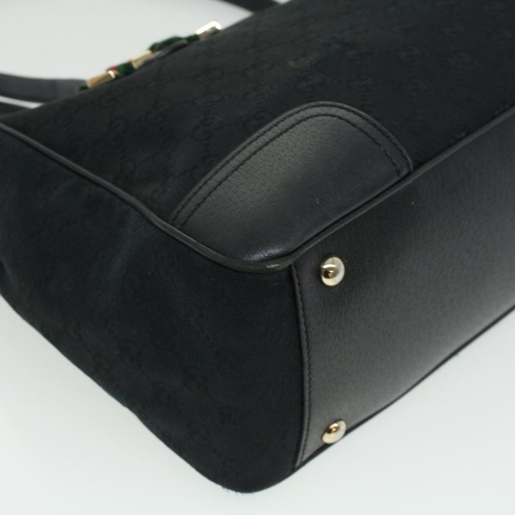 GUCCI GG Canvas Web Sherry Line Shoulder Bag Black Red Green ac1354