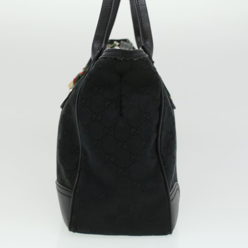 GUCCI GG Canvas Web Sherry Line Shoulder Bag Black Red Green ac1354