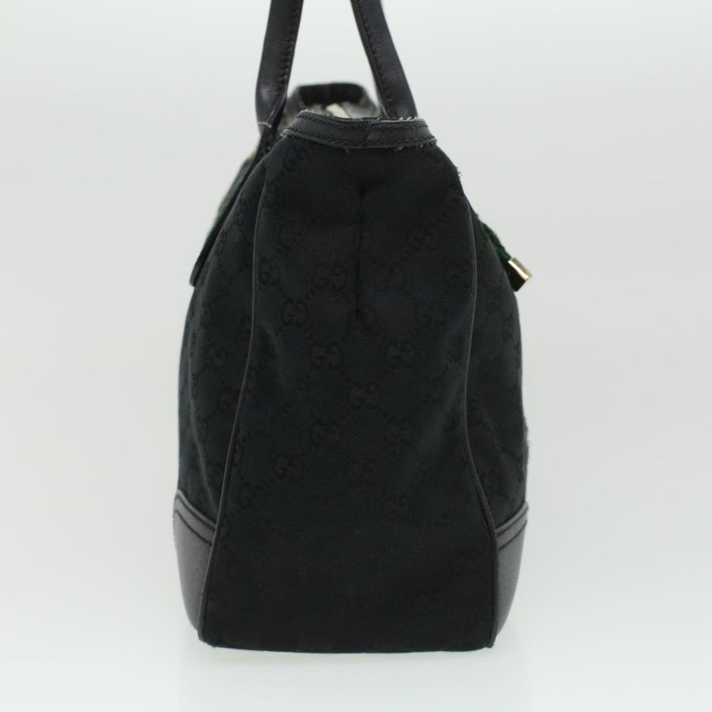 GUCCI GG Canvas Web Sherry Line Shoulder Bag Black Red Green ac1354
