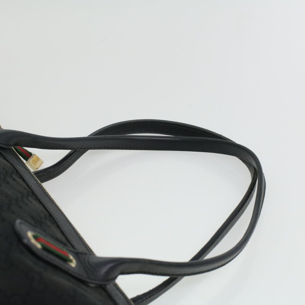 GUCCI GG Canvas Web Sherry Line Shoulder Bag Black Red Green ac1354