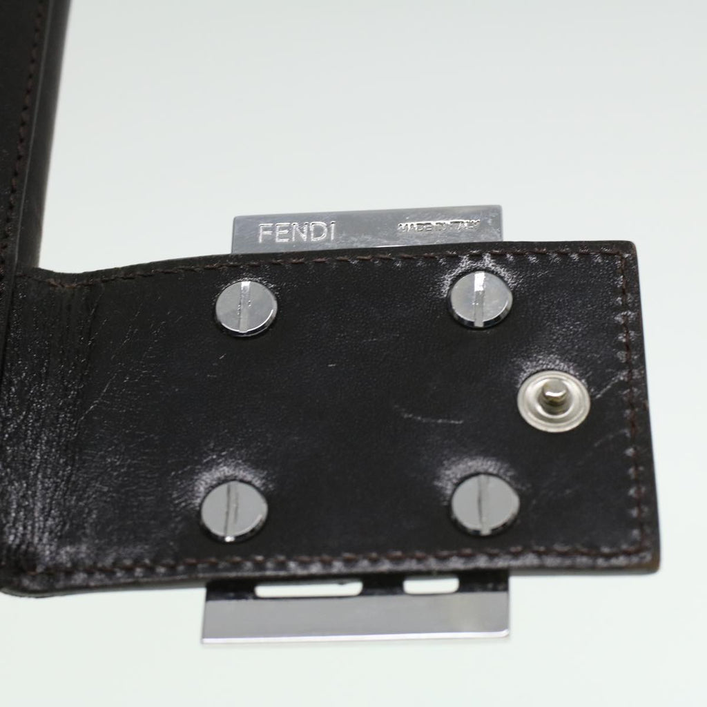 FENDI Zucca Canvas Long Wallet Brown Black ac1385