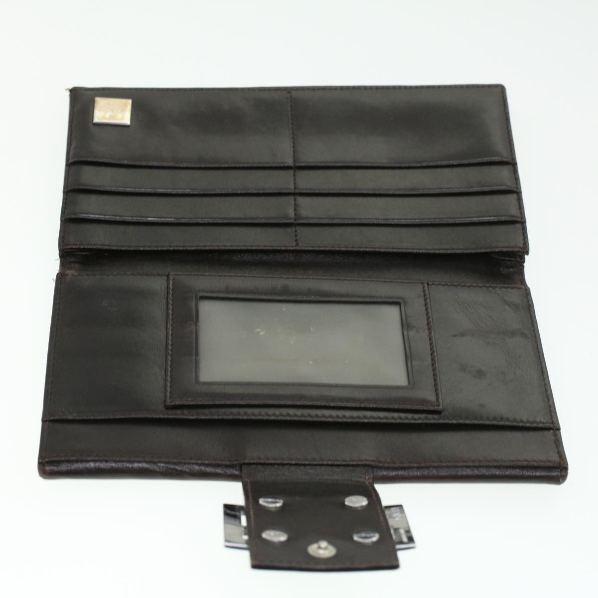 FENDI Zucca Canvas Long Wallet Brown Black ac1385
